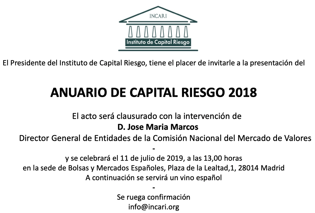 Presentación Anuario Capital Riesgo 2018